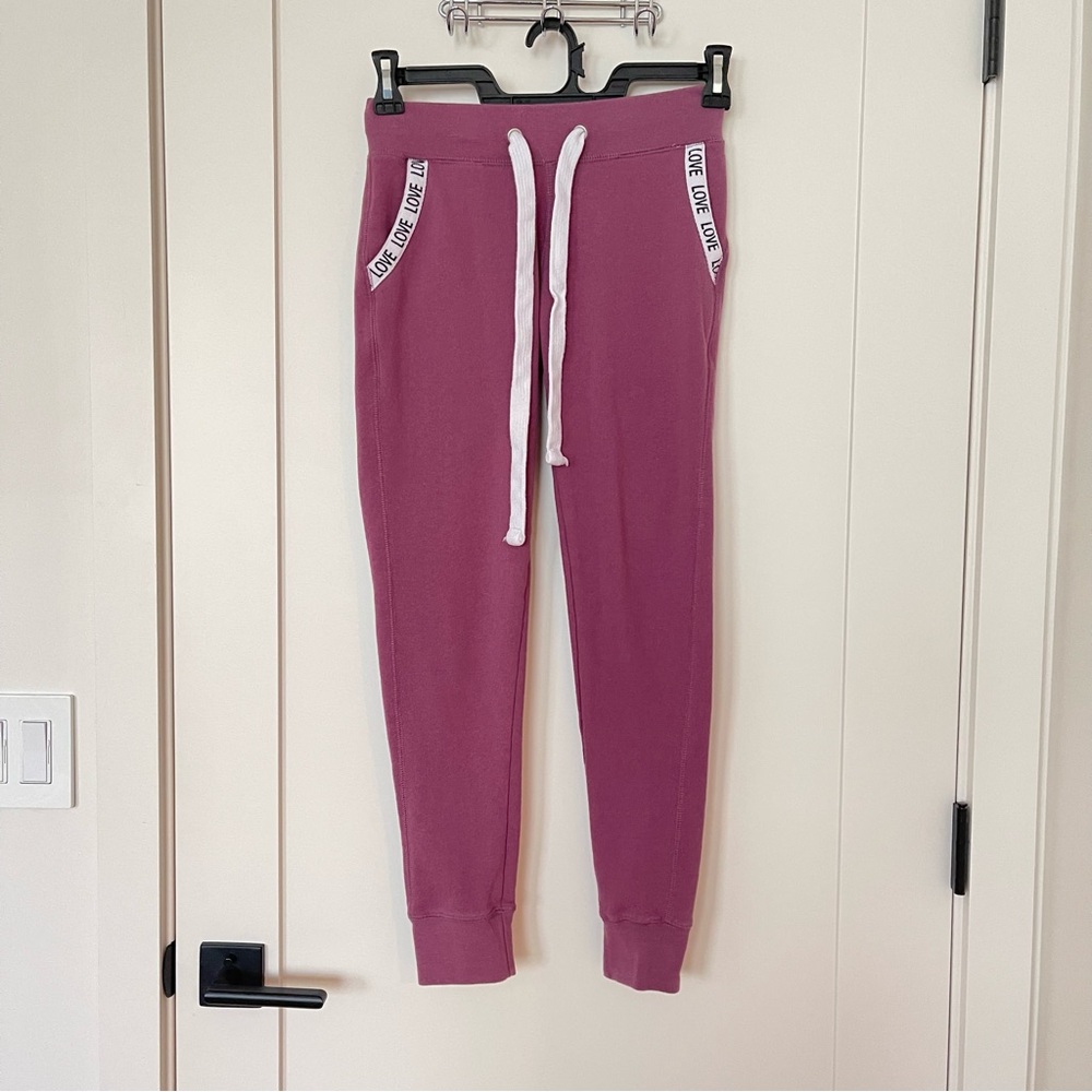 Reflex Women's Mauve Joggers with White Accent | Size M | Cozy Casual Pants